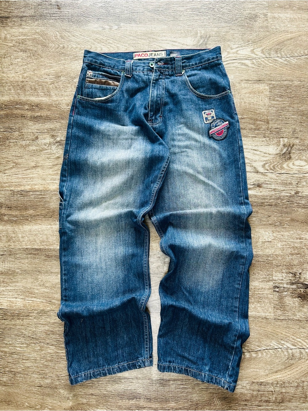 Paco Jeans Men's Relaxed Fit Blue Washed Denim Jeans